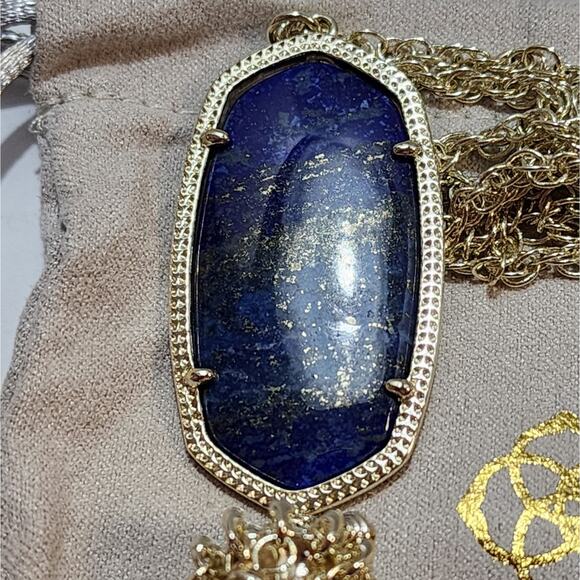 Kendra‎ Scott gold and smooth blue Lapis? Rayne necklace - Picture 1 of 6